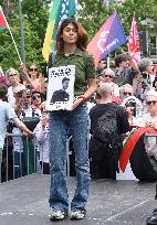 Pro-Palestinian demonstration with Rima Hassan - Paris