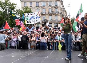 Pro-Palestinian demonstration with Rima Hassan - Paris