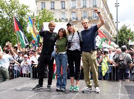Pro-Palestinian demonstration with Rima Hassan - Paris