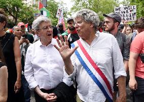 Pro-Palestinian demonstration with Rima Hassan - Paris