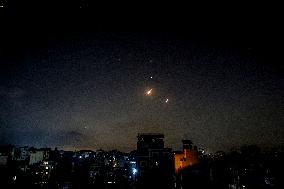 Iranian Missiles in Sky Of Gaza