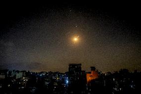 Iranian Missiles in Sky Of Gaza