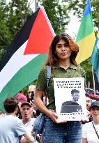 Pro-Palestinian demonstration with Rima Hassan - Paris