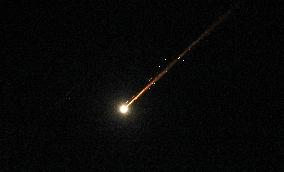 Missile Traces Over Hebron as Iran Launches New Strike on Israel