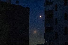 Iranian Missiles in Sky Of Gaza