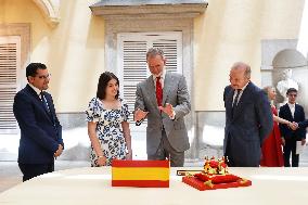 King Felipe Meets Winners of 43rd What Is a King for You School Contest - Madrid