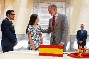 King Felipe Meets Winners of 43rd What Is a King for You School Contest - Madrid