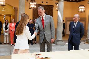 King Felipe Meets Winners of 43rd What Is a King for You School Contest - Madrid