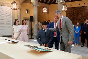 King Felipe Meets Winners of 43rd What Is a King for You School Contest - Madrid