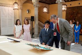 King Felipe Meets Winners of 43rd What Is a King for You School Contest - Madrid