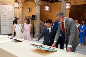 King Felipe Meets Winners of 43rd What Is a King for You School Contest - Madrid