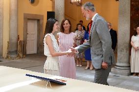 King Felipe Meets Winners of 43rd What Is a King for You School Contest - Madrid