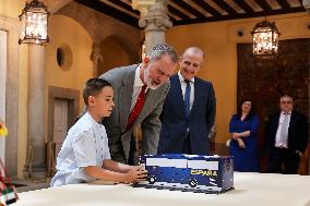 King Felipe Meets Winners of 43rd What Is a King for You School Contest - Madrid