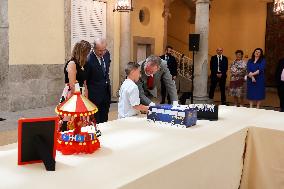 King Felipe Meets Winners of 43rd What Is a King for You School Contest - Madrid
