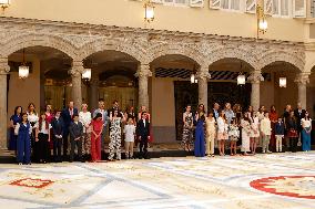 King Felipe Meets Winners of 43rd What Is a King for You School Contest - Madrid