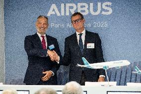 AviLease and Airbus Conference Press At Paris Air Show - Le Bourget