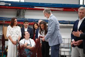 King Felipe and Queen Letizia Visit Burela