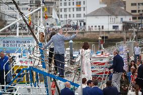 King Felipe and Queen Letizia Visit Burela