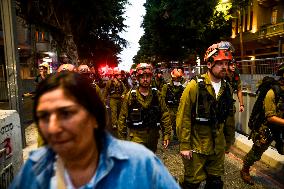 Iran Ballistic Missiles Attack on Israel - Tel Aviv