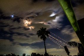 Iran Ballistic Missiles Attack on Israel - Tel Aviv