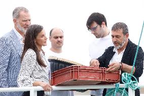 King Felipe VI and Queen Letizia Visit Burela - Spain
