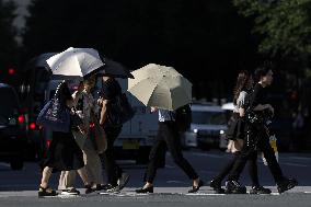 Scorching heat in Tokyo
