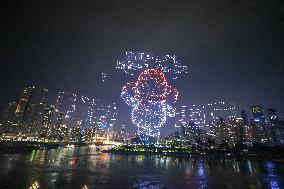 Chongqing Drone Show Aims for Guinness Record with 11,787 Drones