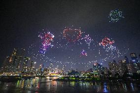 Chongqing Drone Show Aims for Guinness Record with 11,787 Drones