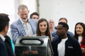 King Felipe VI and Queen Letizia Visit Burela