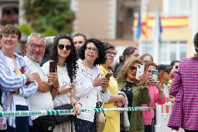King Felipe VI and Queen Letizia Visit Burela