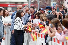 King Felipe VI and Queen Letizia Visit Burela