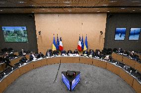 President of the Rada Ruslan Stefanchuk is welcomed at National Assembly in Paris - FA
