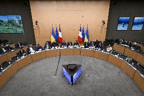 President of the Rada Ruslan Stefanchuk is welcomed at National Assembly in Paris - FA