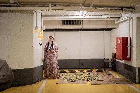 Israelis Shelter Underground Parking Lot - Tel Aviv