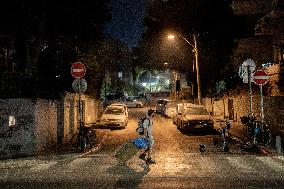 Israelis Shelter Underground Parking Lot - Tel Aviv