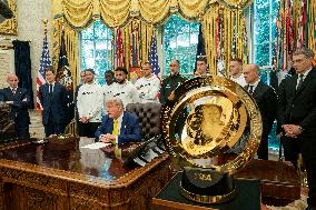 President Trump Holds a Meeting with Members of the Juventus Soccer Club