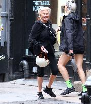 Deborra-Lee Furness Riding Her Scooter - NYC
