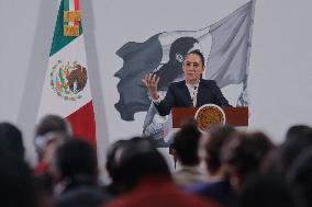 Mexico’s President Claudia Sheinbaum Holds Briefing Conference - Mexico