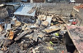 5 Residential Structures calcined After A Massive Fire In Kashmir - India