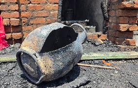 5 Residential Structures calcined After A Massive Fire In Kashmir - India