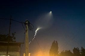 Iranian Missile Marks the Sky - Tehran