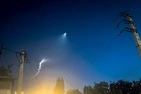 Iranian Missile Marks the Sky - Tehran