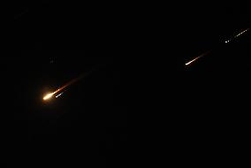Traces of Missiles from Iran Against Israel - Nablus
