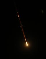 Traces of Missiles from Iran Against Israel - Nablus