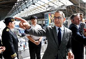 Bruno Retailleau Visits To Gare Du Nord Railway Station - Paris