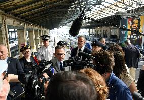 Bruno Retailleau Visits To Gare Du Nord Railway Station - Paris