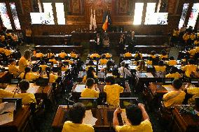 Tour de France dictation at the City Hall in Paris - FA
