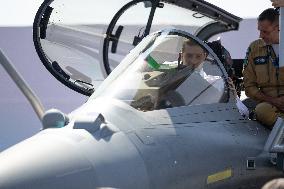 Marine Le Pen and Jordan Bardella Visits the International Paris Air Show - Le Bourget