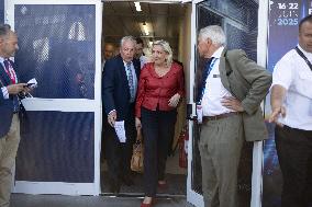 Marine Le Pen and Jordan Bardella Visits the International Paris Air Show - Le Bourget