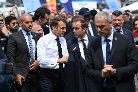 President Macron At Paris Air Show - Le Bourget